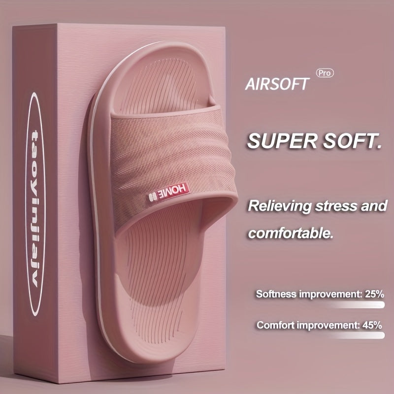 Women's EVA Slide Sandals - Comfortable, Non-Slip, Thick Sole, Open Toe for Indoor/Outdoor Use - Blue & Pink, Textured Design, Perfect for Shower, Beach, and Casual Wear, Shower Shoes, Slipon Footwear, Durable Traction Footwear