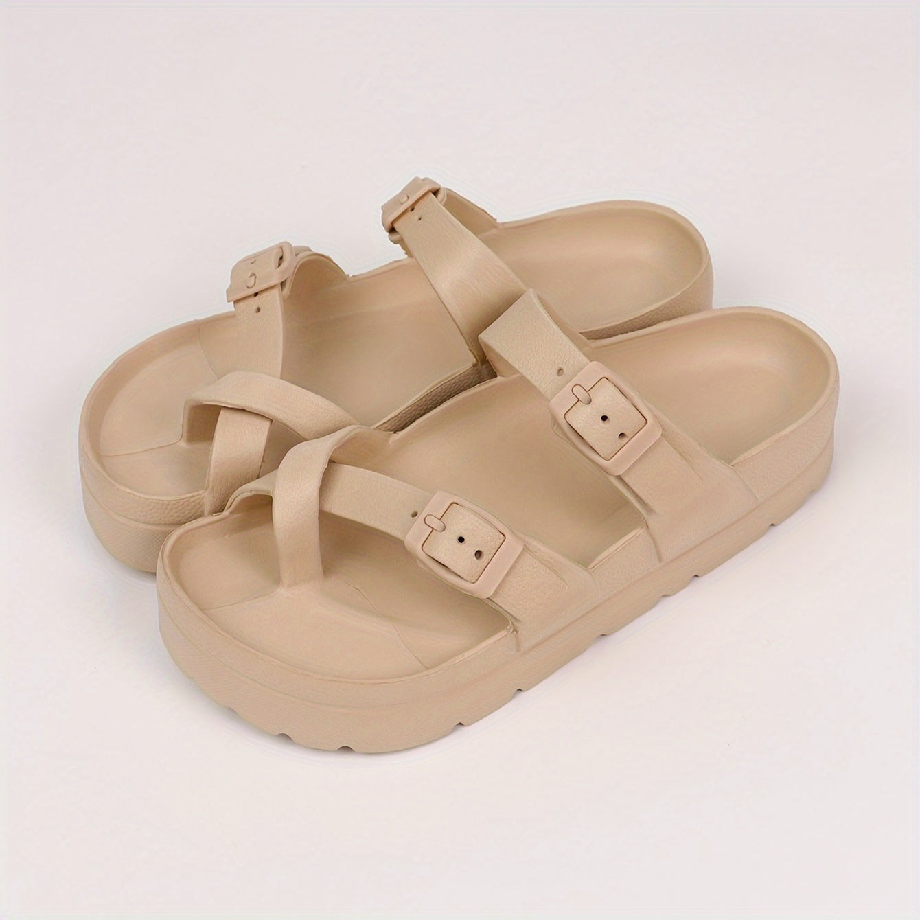 Cloud Comfort Slides - Adjustable Thick-Soled Sandals with Arch Support and Soft Insoles for Summer Home Use, Bathroom, and Outdoor Activities - Non-Slip EVA, Breathable, and Easy to Wear