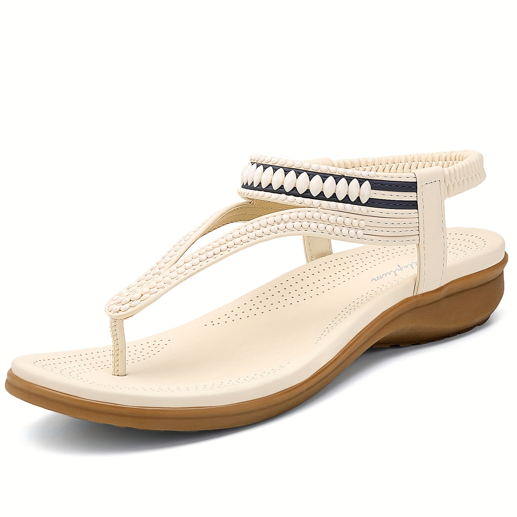 Women'S Sandals Flat Summer Shoes T-Strap Casual Dressy Sandals For Women Arch Support Slingback Sandals