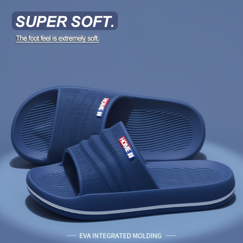 Women's EVA Slide Sandals - Comfortable, Non-Slip, Thick Sole, Open Toe for Indoor/Outdoor Use - Blue & Pink, Textured Design, Perfect for Shower, Beach, and Casual Wear, Shower Shoes, Slipon Footwear, Durable Traction Footwear