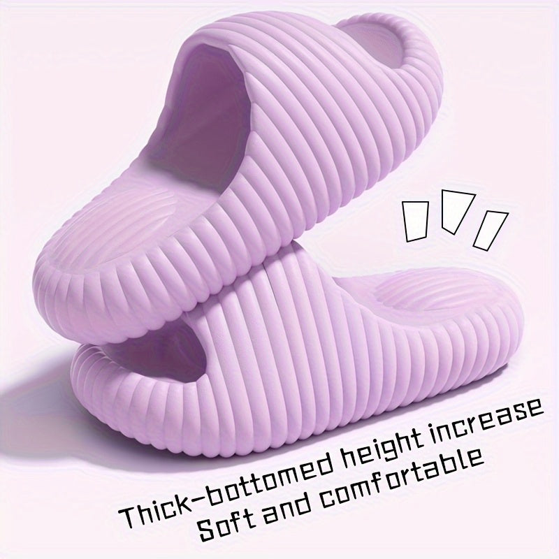Women's Lightweight Quick-Dry Slip-On Slippers - Soft Cushioned insoles, Non-Slip PU Sole - Cushioning & Arch Support for All-Day Comfort - Beach, Bathroom, Poolside - Couples Matching Footwear - Easy-Clean Slipper Shoes, Beach Sandals, Minimalist Design,