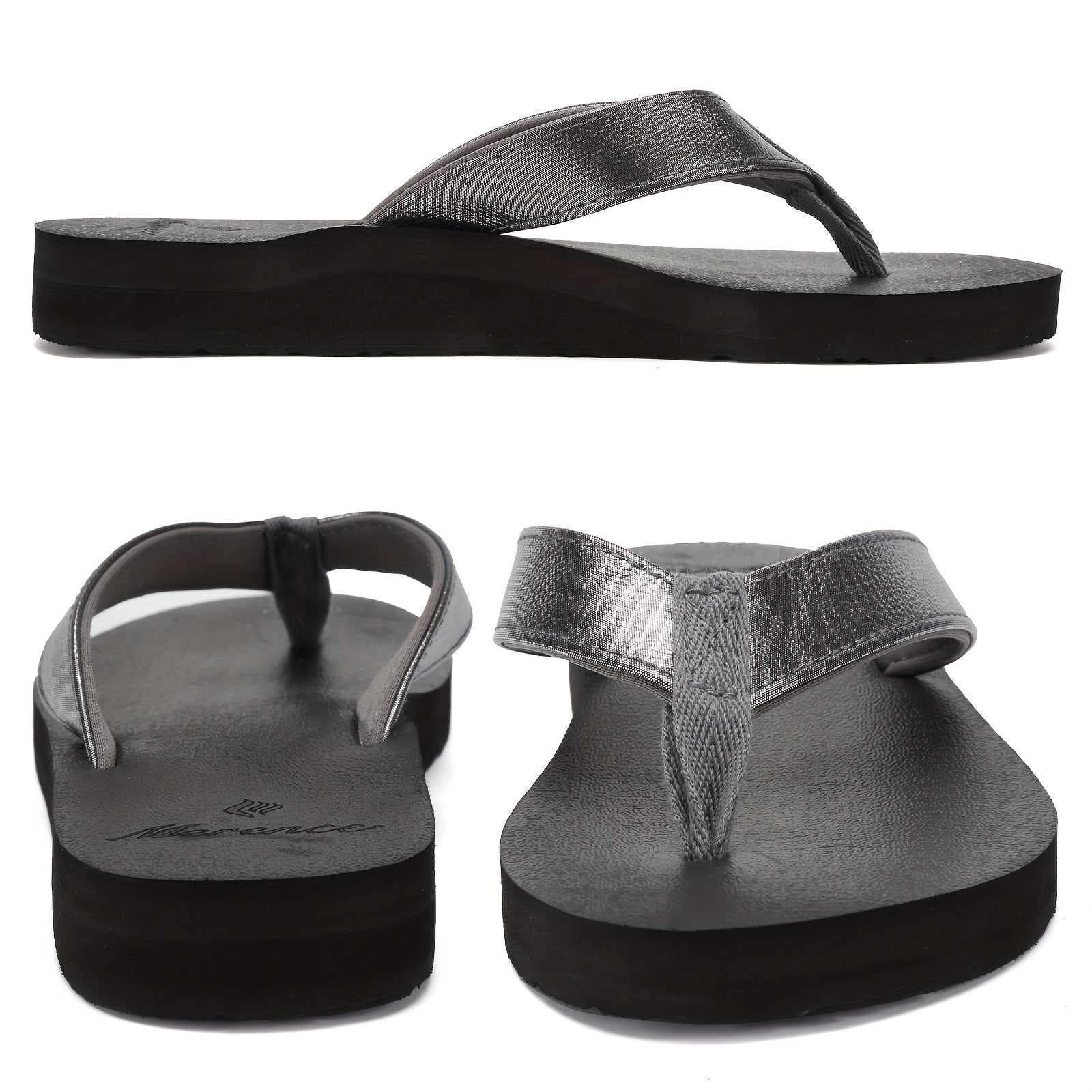 Women's Lightweight Comfortable Non-Slip Flip Flops - PU Cover Upper & EVA Cushioned Sole, Slip-On Flat Sandals for Indoor Outdoor Beach Summer Use, Summer Sandals