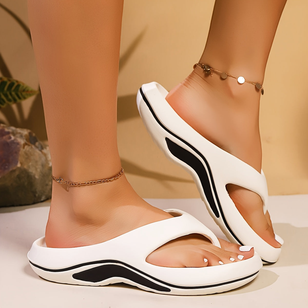 [Women's EVA Slides] Comfortable Women's EVA Slide Sandals | Open-Toe Lightweight Casual Shoes with Cushioned Insole, Soft Lining & Non-Slip Sole | White & Grey Options for Beach, Home, Office, All-Day Wear