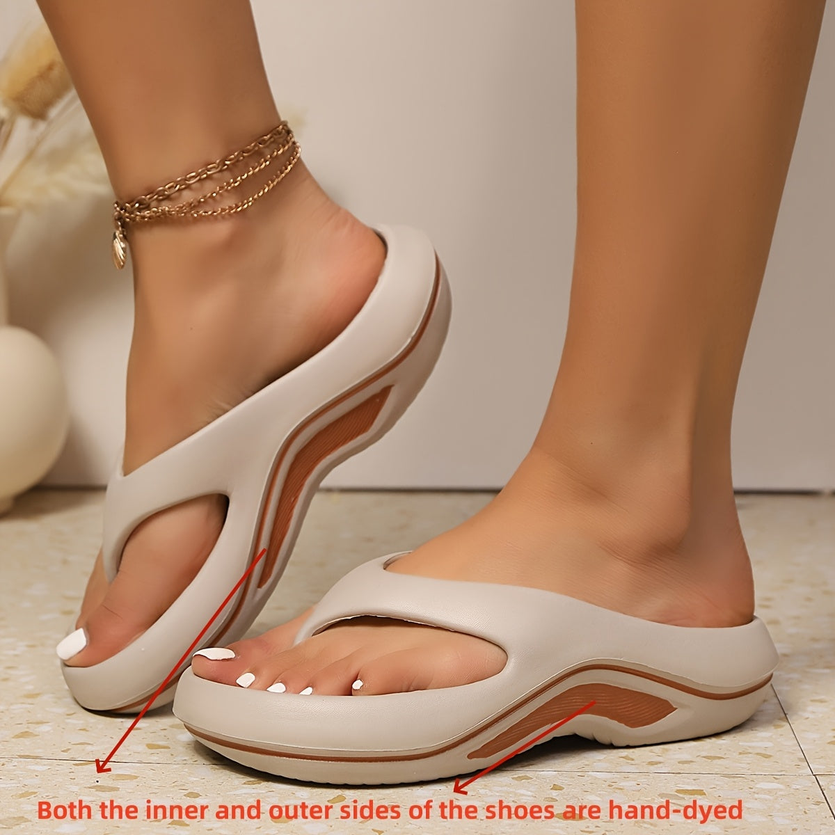 [Comfortable and Soft] Stylish Solid Color EVA Molded Flip-Flops - Comfortable and Soft - For Women, Daily Life, Work, or Beach Vacations