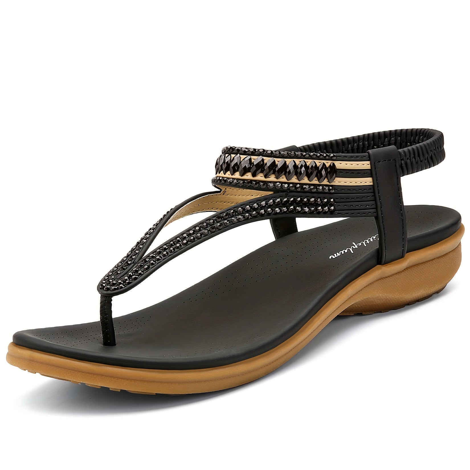 Women'S Sandals Flat Summer Shoes T-Strap Casual Dressy Sandals For Women Arch Support Slingback Sandals