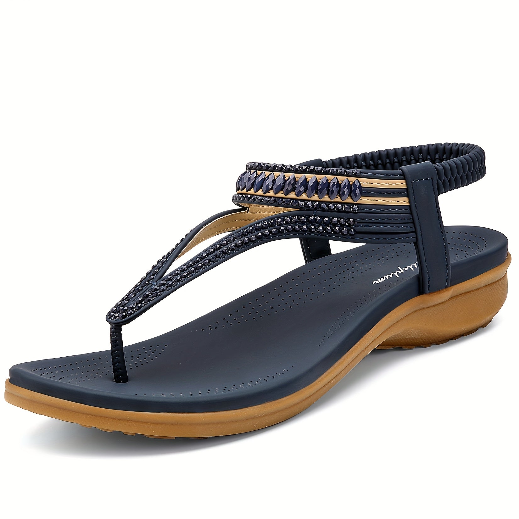 Women'S Sandals Flat Summer Shoes T-Strap Casual Dressy Sandals For Women Arch Support Slingback Sandals