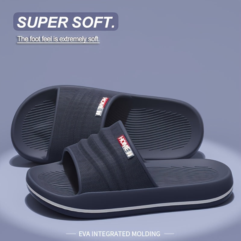 Women's EVA Slide Sandals - Comfortable, Non-Slip, Thick Sole, Open Toe for Indoor/Outdoor Use - Blue & Pink, Textured Design, Perfect for Shower, Beach, and Casual Wear, Shower Shoes, Slipon Footwear, Durable Traction Footwear