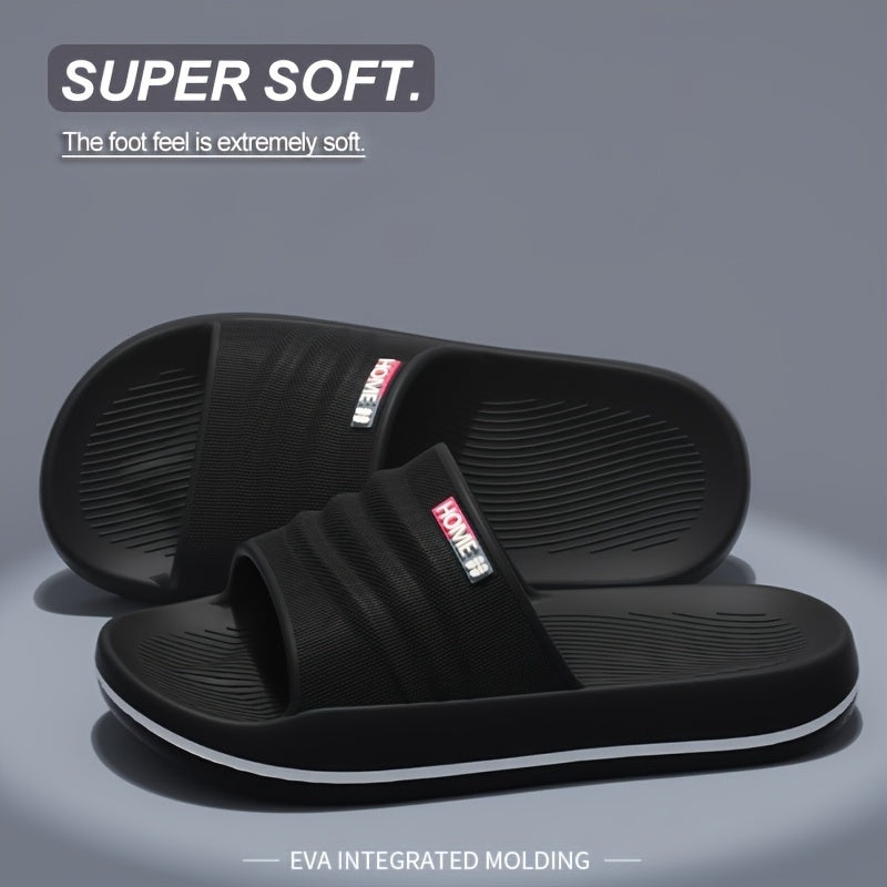 Women's EVA Slide Sandals - Comfortable, Non-Slip, Thick Sole, Open Toe for Indoor/Outdoor Use - Blue & Pink, Textured Design, Perfect for Shower, Beach, and Casual Wear, Shower Shoes, Slipon Footwear, Durable Traction Footwear