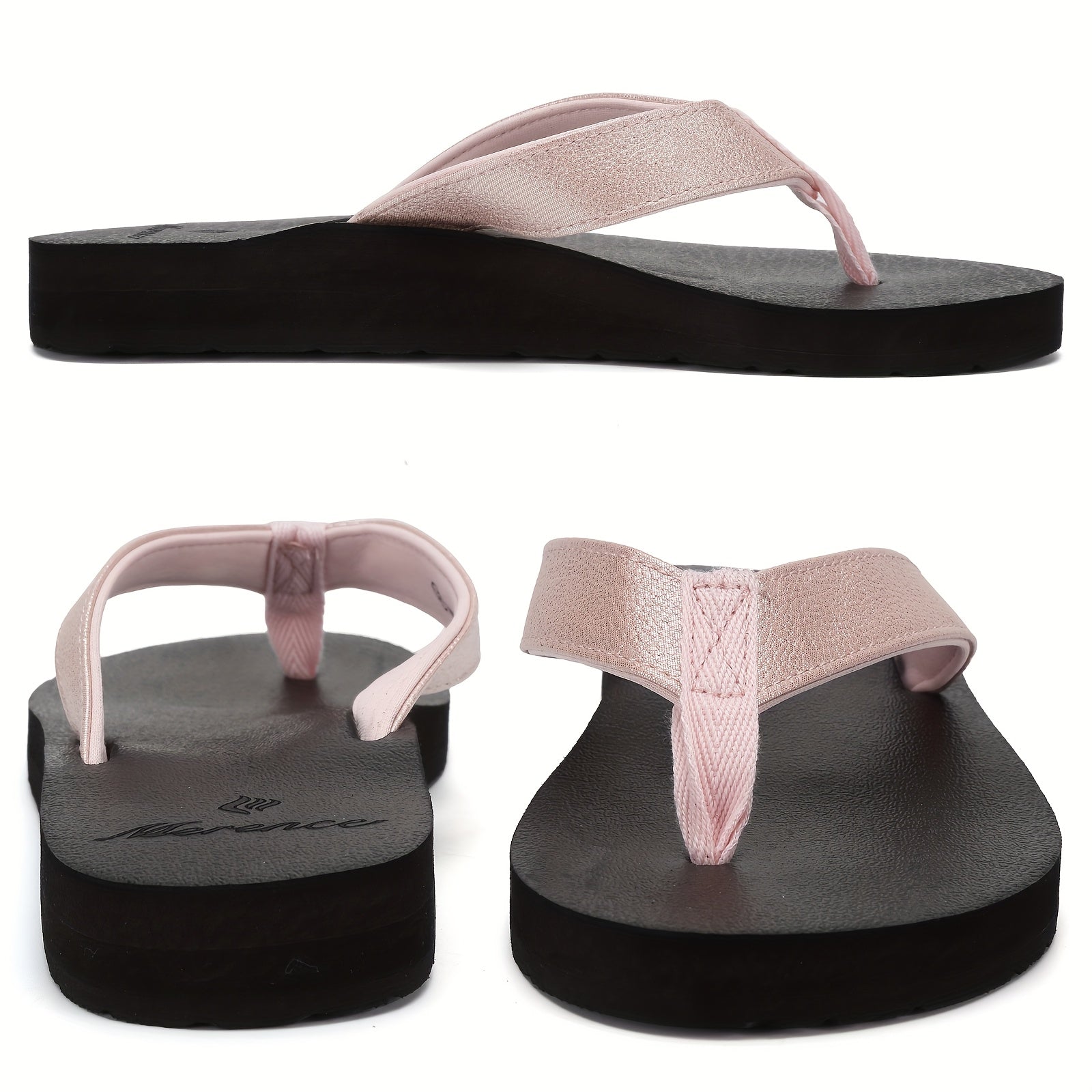 Women's Lightweight Comfortable Non-Slip Flip Flops - PU Cover Upper & EVA Cushioned Sole, Slip-On Flat Sandals for Indoor Outdoor Beach Summer Use, Summer Sandals