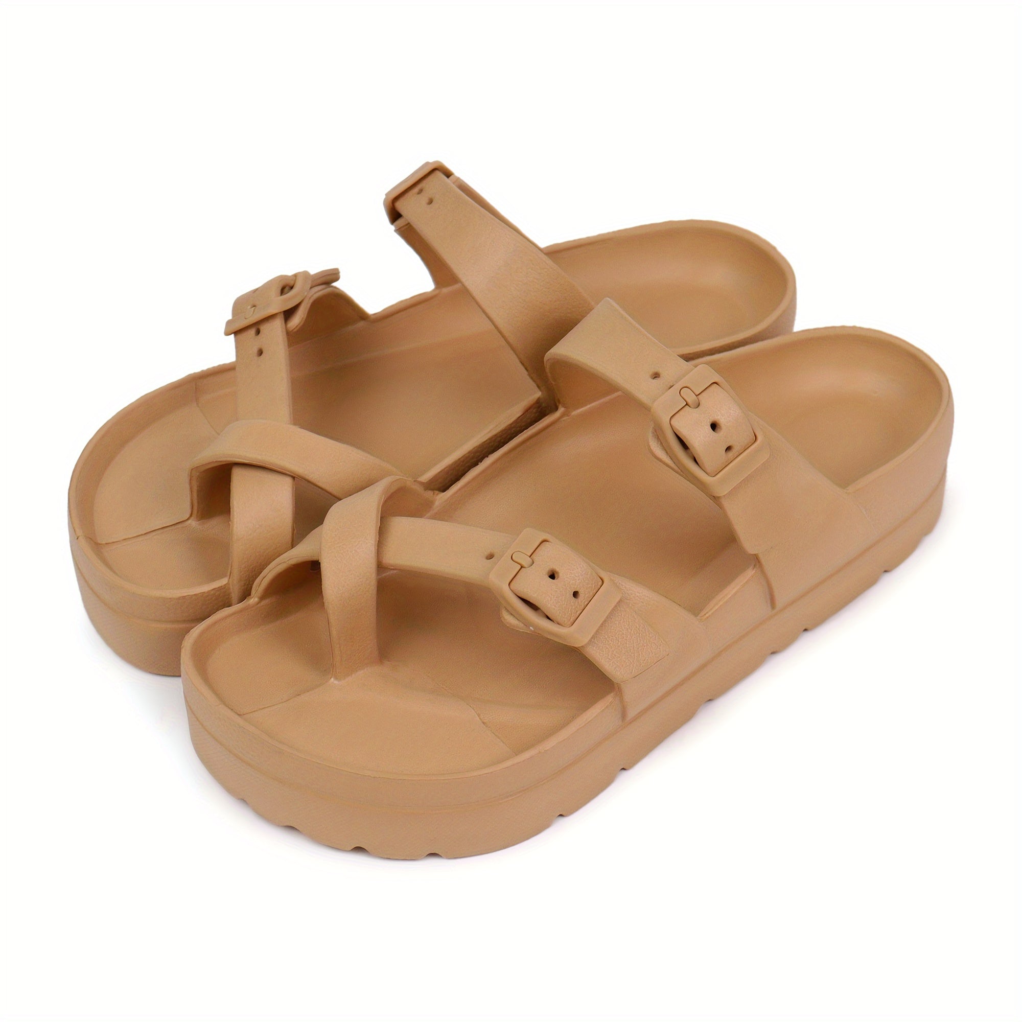 Cloud Comfort Slides - Adjustable Thick-Soled Sandals with Arch Support and Soft Insoles for Summer Home Use, Bathroom, and Outdoor Activities - Non-Slip EVA, Breathable, and Easy to Wear