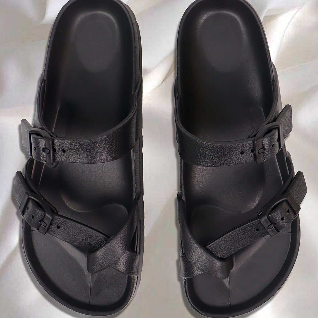 Cloud Comfort Slides - Adjustable Thick-Soled Sandals with Arch Support and Soft Insoles for Summer Home Use, Bathroom, and Outdoor Activities - Non-Slip EVA, Breathable, and Easy to Wear