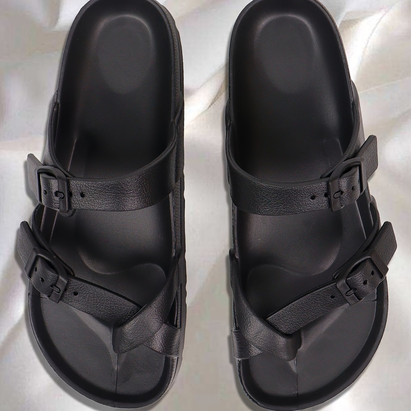 Cloud Comfort Slides - Adjustable Thick-Soled Sandals with Arch Support and Soft Insoles for Summer Home Use, Bathroom, and Outdoor Activities - Non-Slip EVA, Breathable, and Easy to Wear