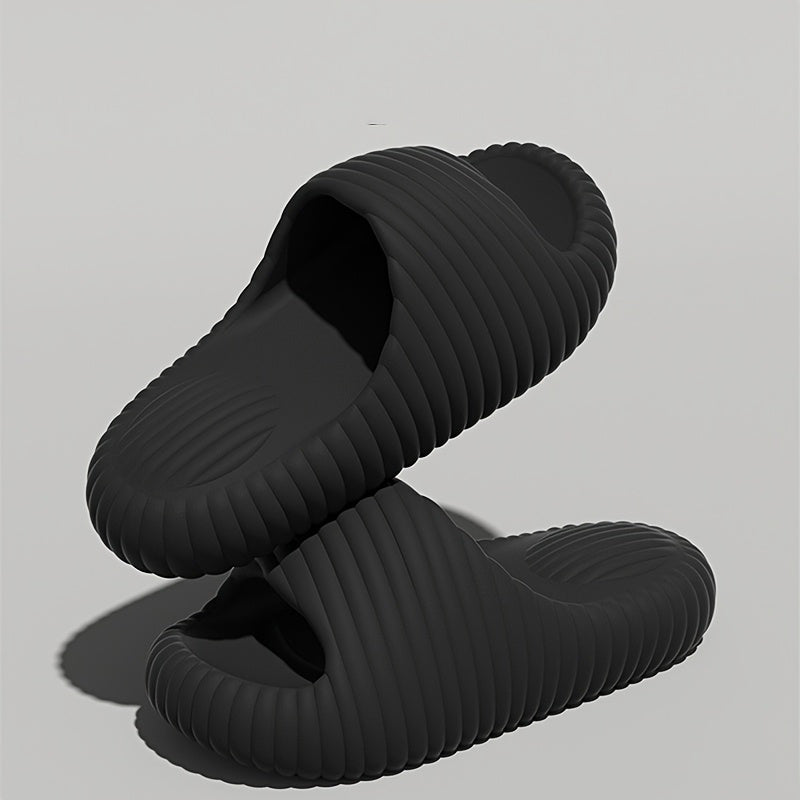 Women's Lightweight Quick-Dry Slip-On Slippers - Soft Cushioned insoles, Non-Slip PU Sole - Cushioning & Arch Support for All-Day Comfort - Beach, Bathroom, Poolside - Couples Matching Footwear - Easy-Clean Slipper Shoes, Beach Sandals, Minimalist Design,