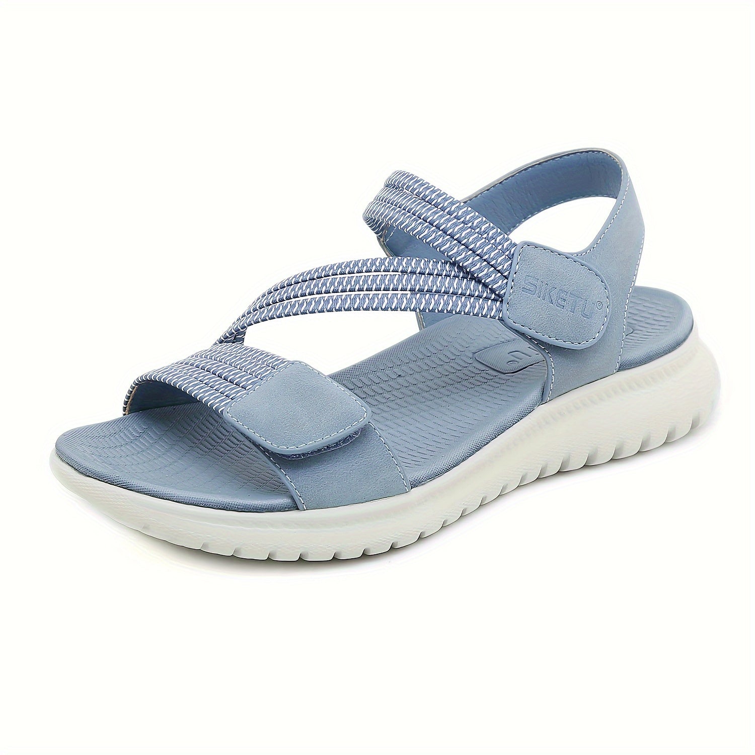 [Comfortable Sandals] Amazon's Lightweight Comfortable Women's Flat Sandals | Adjustable Ankle Strap, Breathable Open-Toe Design, Cushioned EVA Insole & Non-Slip MD Sole - Summer Casual Beach Shoes Beige/Black (EU 35-42), Decorative Metallic Accent &