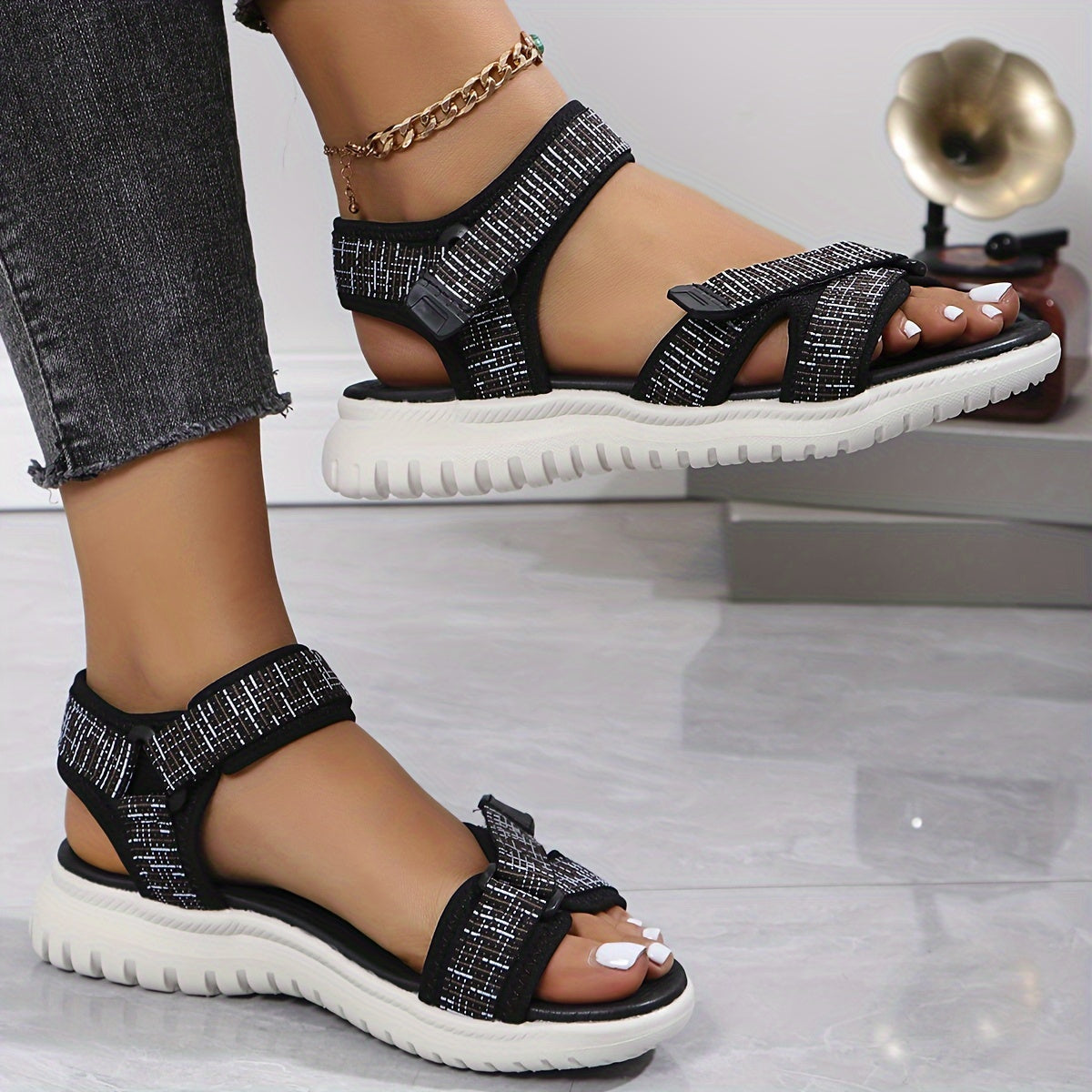 [Comfortable Sports Sandals] Comfortable Women's Summer Sports Sandals | Soft Sole With Adjustable Buckle Walking Shoes, Lightweight Platform Casual Footwear