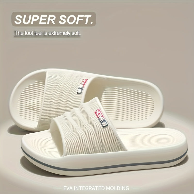 Women's EVA Slide Sandals - Comfortable, Non-Slip, Thick Sole, Open Toe for Indoor/Outdoor Use - Blue & Pink, Textured Design, Perfect for Shower, Beach, and Casual Wear, Shower Shoes, Slipon Footwear, Durable Traction Footwear