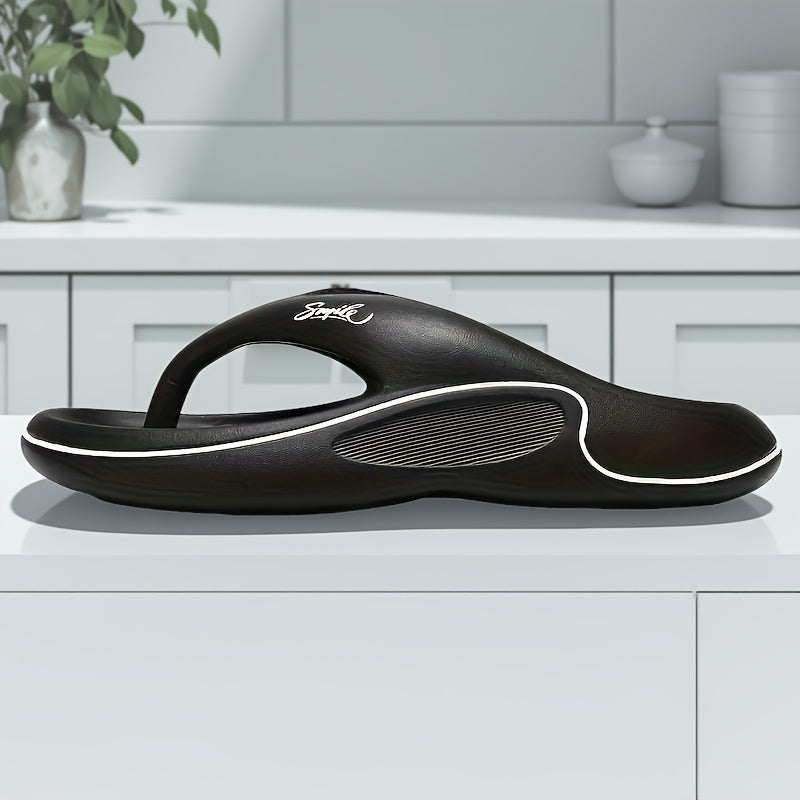 Men'S Stylish Comfortable Non-Slip Thick Sole Flip-Flops, Durable EVA Material, Fashionable Summer Slides for Casual Wear and Outdoor Activities