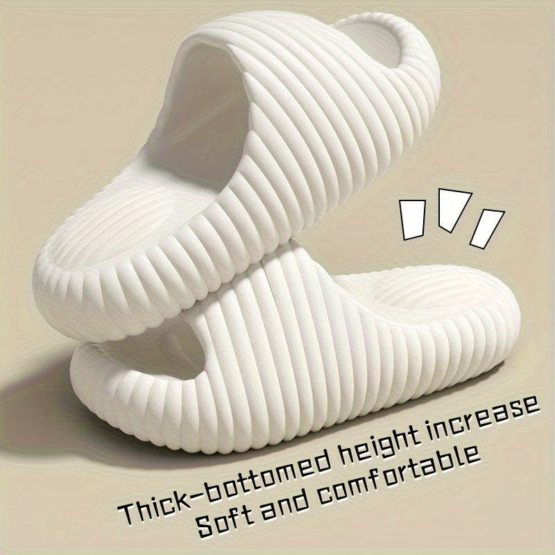 Women's Lightweight Quick-Dry Slip-On Slippers - Soft Cushioned insoles, Non-Slip PU Sole - Cushioning & Arch Support for All-Day Comfort - Beach, Bathroom, Poolside - Couples Matching Footwear - Easy-Clean Slipper Shoes, Beach Sandals, Minimalist Design,
