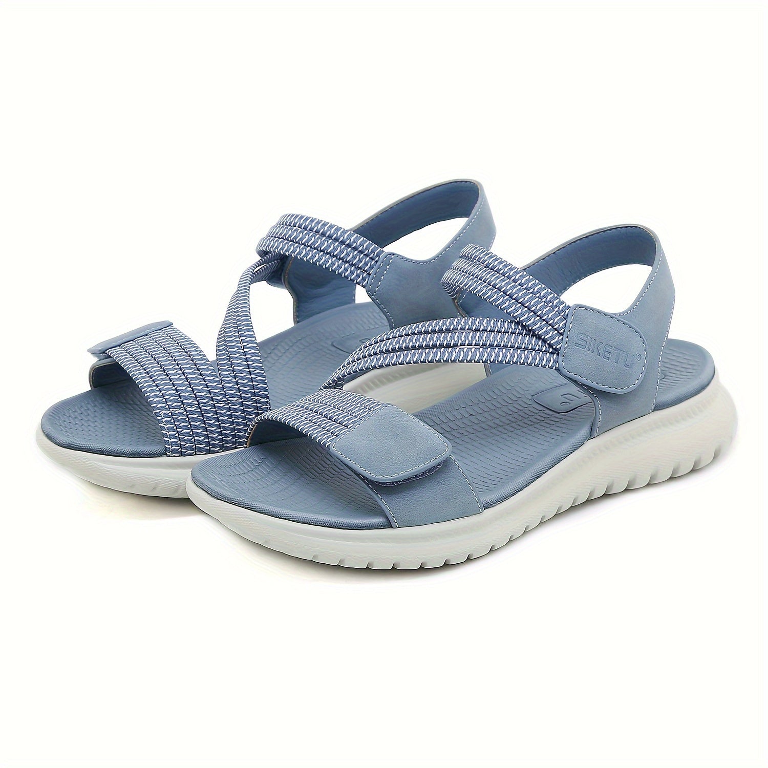 [Comfortable Sandals] Amazon's Lightweight Comfortable Women's Flat Sandals | Adjustable Ankle Strap, Breathable Open-Toe Design, Cushioned EVA Insole & Non-Slip MD Sole - Summer Casual Beach Shoes Beige/Black (EU 35-42), Decorative Metallic Accent &