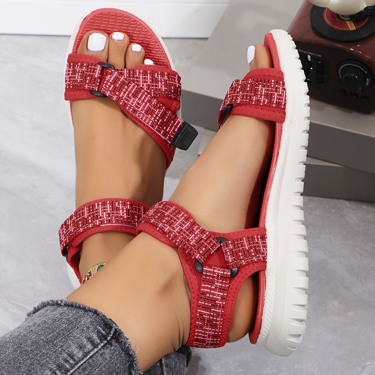 [Comfortable Sports Sandals] Comfortable Women's Summer Sports Sandals | Soft Sole With Adjustable Buckle Walking Shoes, Lightweight Platform Casual Footwear