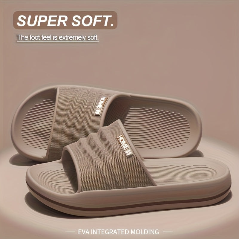 Women's EVA Slide Sandals - Comfortable, Non-Slip, Thick Sole, Open Toe for Indoor/Outdoor Use - Blue & Pink, Textured Design, Perfect for Shower, Beach, and Casual Wear, Shower Shoes, Slipon Footwear, Durable Traction Footwear