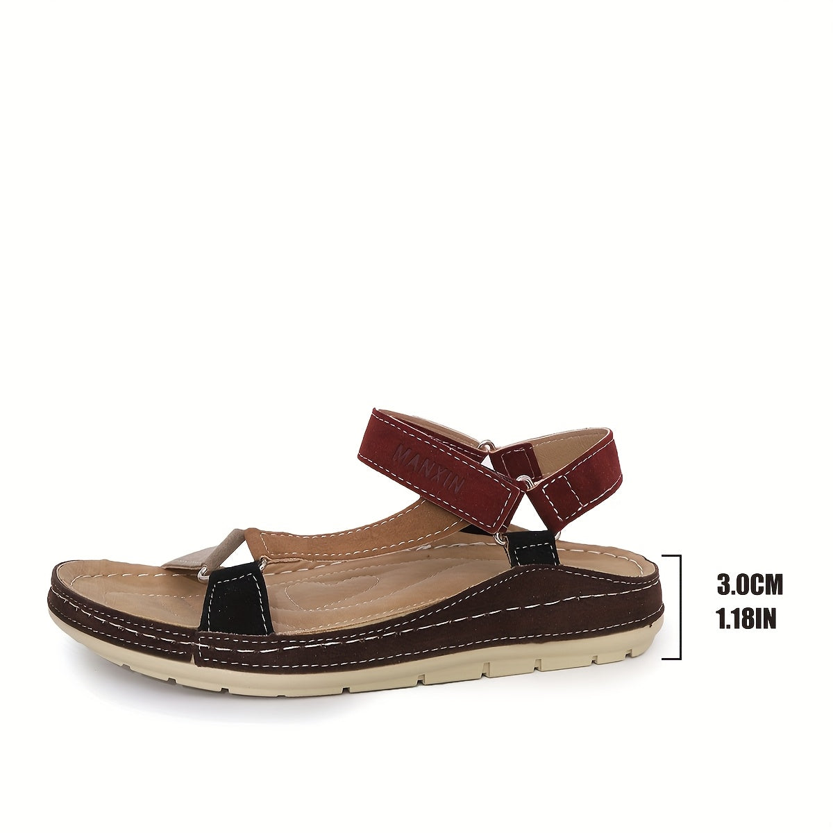 [Stylish Sandals] Japanese Style Women's Sandals | Stylish Casual Flat Bottom Open-Toe Beach Sandals Hand-Stitched Braided Magic Tape