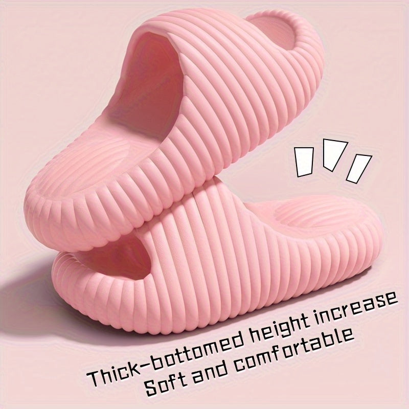 Women's Lightweight Quick-Dry Slip-On Slippers - Soft Cushioned insoles, Non-Slip PU Sole - Cushioning & Arch Support for All-Day Comfort - Beach, Bathroom, Poolside - Couples Matching Footwear - Easy-Clean Slipper Shoes, Beach Sandals, Minimalist Design,
