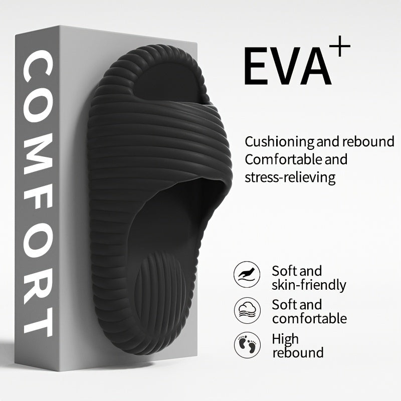 Women's Lightweight Quick-Dry Slip-On Slippers - Soft Cushioned insoles, Non-Slip PU Sole - Cushioning & Arch Support for All-Day Comfort - Beach, Bathroom, Poolside - Couples Matching Footwear - Easy-Clean Slipper Shoes, Beach Sandals, Minimalist Design,